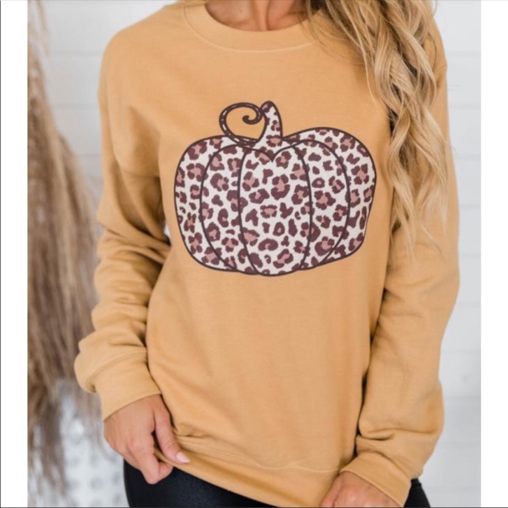 Pink Lily Animal Print Pumpkin Sweatshirt